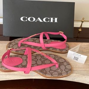 COACH JOSIE PETUNIA LEATHER SANDAL SZ 7.5 $52